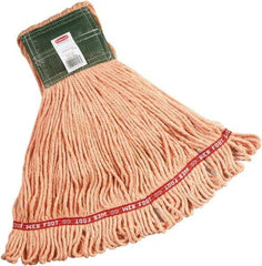 Rubbermaid - 5" Green Head Band, Medium Blended Fiber Loop End Mop Head - 4 Ply, Side Loading Connection - Americas Industrial Supply