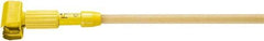 Rubbermaid - 54" Standard Hardwood Clamp Jaw Mop Handle - 5" Mop Head Band, Plastic Connector, Use with Wet Mops - Americas Industrial Supply