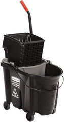 Rubbermaid - 35 Qt Plastic Steel Bucket & Wringer - 510.54mm Long x 927.1mm High x 398.78mm Wide, Black - Americas Industrial Supply