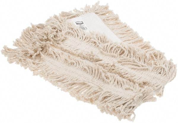 Rubbermaid - 36" Long x 5" Wide Cotton Dust Mop Head - Envelope Connection, White, Cut-End Head - Americas Industrial Supply