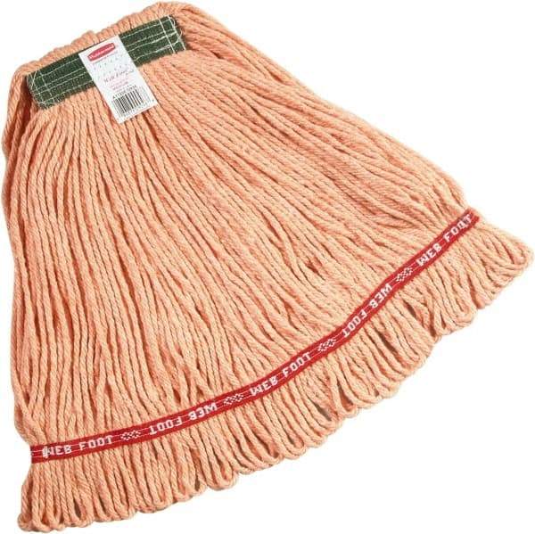 Rubbermaid - 1" Green Head Band, Medium Blended Fiber Loop End Mop Head - 4 Ply, Side Loading Connection, Use for Finishing - Americas Industrial Supply