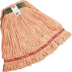 Rubbermaid - 1" Green Head Band, Medium Blended Fiber Loop End Mop Head - 4 Ply, Side Loading Connection, Use for Finishing - Americas Industrial Supply