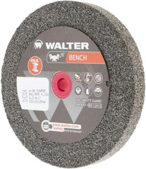 WALTER Surface Technologies - 36 Grit Aluminum Oxide Bench & Pedestal Grinding Wheel - 6" Diam x 1" Hole x 3/4" Thick, 4100 Max RPM, Coarse Grade, Vitrified Bond - Americas Industrial Supply