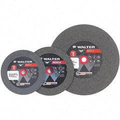 WALTER Surface Technologies - 36 Grit Aluminum Oxide Bench & Pedestal Grinding Wheel - 6" Diam x 1" Hole x 1" Thick, 4100 Max RPM, Coarse Grade, Vitrified Bond - Americas Industrial Supply