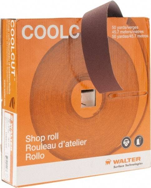 WALTER Surface Technologies - 1-1/2" x 50 Yd 120 Grit Aluminum Oxide Cloth Roll - J Weighted Backing - Americas Industrial Supply