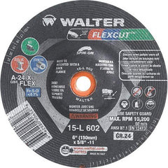 WALTER Surface Technologies - 6" Diam, 24 Grit Surface Grinding Wheel - Aluminum Oxide/Silicon Carbide Blend, Resinoid Bond - Americas Industrial Supply