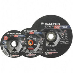 WALTER Surface Technologies - 36 Grit, 4-1/2" Wheel Diam, 5/32" Wheel Thickness, 7/8" Arbor Hole, Type 27 Depressed Center Wheel - Aluminum Oxide/Silicon Carbide Blend, Resinoid Bond, 13,300 Max RPM - Americas Industrial Supply