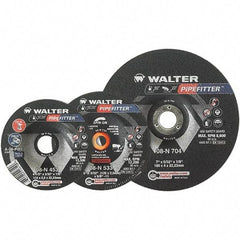 WALTER Surface Technologies - 20 Grit, 9" Wheel Diam, 5/32" Wheel Thickness, 7/8" Arbor Hole, Type 27 Depressed Center Wheel - Aluminum Oxide/Silicon Carbide Blend, Resinoid Bond, 6,600 Max RPM - Americas Industrial Supply