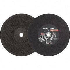 WALTER Surface Technologies - 14" 24 Grit Aluminum Oxide Cutoff Wheel - 5/32" Thick, 1" Arbor, 5,400 Max RPM, Use with Electric & Gas Powered Saws - Americas Industrial Supply