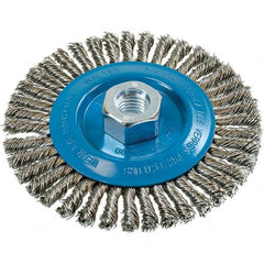 WALTER Surface Technologies - 5" OD, 5/8-11 Arbor Hole, Stringer Bead Stainless Steel Wheel Brush - 1/4" Face Width, 0.02" Filament Diam, 15,000 RPM - Americas Industrial Supply