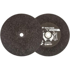 WALTER Surface Technologies - 12" 24 Grit Aluminum Oxide Cutoff Wheel - 1/8" Thick, 1" Arbor, 6,300 Max RPM, Use with Electric & Gas Powered Saws - Americas Industrial Supply