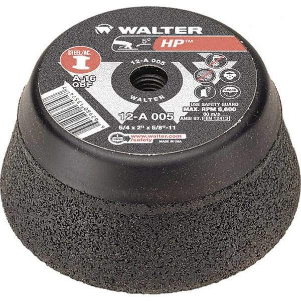 WALTER Surface Technologies - 5" Diam, Surface Grinding Wheel - Aluminum Oxide/Silicon Carbide Blend, Type 11, Resinoid Bond - Americas Industrial Supply