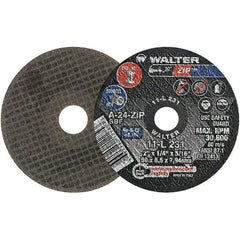 WALTER Surface Technologies - 2" 24 Grit Aluminum Oxide Cutoff Wheel - 1/4" Thick, 5/16" Arbor, 31,000 Max RPM, Use with Die Grinders - Americas Industrial Supply