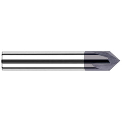 Harvey Tool - 1/2" Diam 100°/80° 2-Flute Single End Solid Carbide Chamfer Mill - Exact Industrial Supply