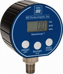 SSI Technologies - 3" Dial, 1/4 Thread, 0-5 Scale Range, Pressure Gauge - Lower Connection Mount, Accurate to 0.0025% of Scale - Americas Industrial Supply