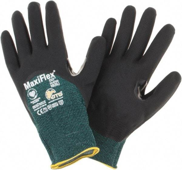 PIP - Size XL, ANSI Cut Lvl A2, Cut Resistant Gloves - Palm, Fingers & Knuckles Coated, Green/Black - Americas Industrial Supply