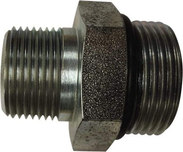 Parker - 1-5/16 - 12 x 1 Male Thread, Stainless Steel Industrial Pipe Hex Nipple - Male SAE-ORB x Male NPTF, 5,400 psi - Americas Industrial Supply