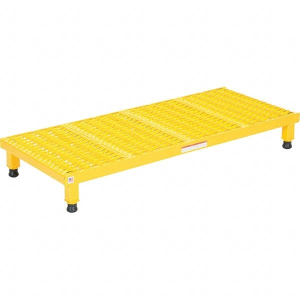 Vestil - 5" High x 19" Wide x 48" Deep, Yellow Step Stand - Steel, 500 Lb Capacity - Americas Industrial Supply