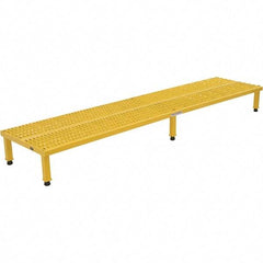 Vestil - 9" High x 24" Wide x 96" Deep, Yellow Step Stand - Steel, 500 Lb Capacity - Americas Industrial Supply