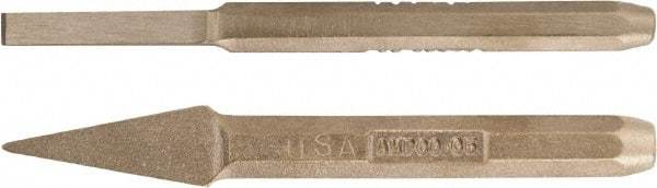 Ampco - 8" OAL x 1/2" Blade Width Nonsparking Cape Chisel - 1/2" Tip - Americas Industrial Supply