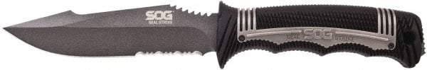 SOG Specialty Knives - 4-29/32" Long Blade, AUS-8 Stainless Steel, Partially Serrated, Fixed Blade Knife - 9.6" OAL, Includes Hard Molded Nylon Sheath - Americas Industrial Supply