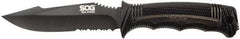 SOG Specialty Knives - 4-29/32" Long Blade, AUS-8 Stainless Steel, Partially Serrated, Fixed Blade Knife - 9.6" OAL, Includes Sheath - Americas Industrial Supply