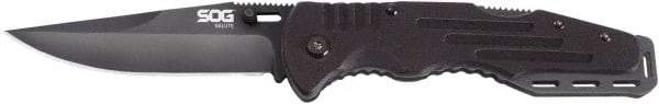 SOG Specialty Knives - 3-5/8" Blade, 8-1/4" OAL, Straight Clip Point Folding Knife - 4-5/8" Closed Length, G-10, 1 Blade, 1 Edge - Americas Industrial Supply