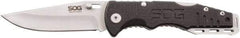 SOG Specialty Knives - 3-7/64" Blade, 7.1" OAL, Straight Clip Point Folding Knife - 4" Closed Length, G-10, 1 Blade, 1 Edge - Americas Industrial Supply