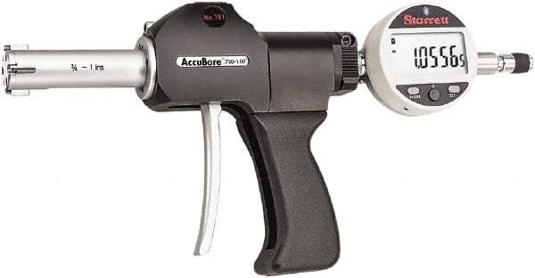 Starrett - Electronic Bore Gages Type: Pistol Grip Electronic Bore Gage Minimum Measurement (Decimal Inch): 0.7500 - Americas Industrial Supply