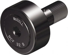 McGill - 30mm Roller Diam x 14mm Width, 12mm Stud Diam x 25mm Length, Crowned Sealed Stud Cam Follower with Hex - Steel, 14mm Thread Length, M12x1.5 Thread, 40mm OAL, 2,491 Lb Dynamic Cap, 3,440 Lb Static Cap - Americas Industrial Supply