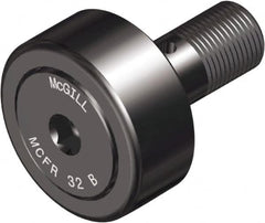 McGill - 85mm Roller Diam x 35mm Width, 30mm Stud Diam x 63mm Length, Crowned Sealed Stud Cam Follower with Hex - Steel, 32mm Thread Length, M30x1.5 Thread, 100mm OAL, 10,495 Lb Dynamic Cap, 19,694 Lb Static Cap - Americas Industrial Supply