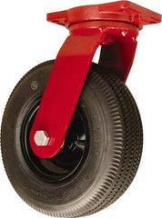 Hamilton - 12" Diam, Rubber Swivel Caster - 625 Lb Capacity, Top Plate Mount, 6-1/8" x 7-1/2" Plate, Sealed Precision Ball Bearing - Americas Industrial Supply