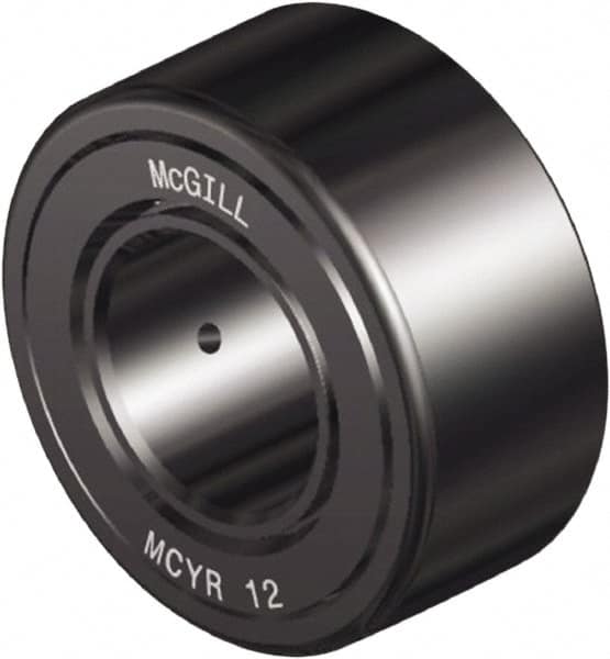 McGill - 8mm Bore, 24mm Roller Diam x 14mm Width, Steel Crowned Yoke Roller - 2,161 Lb Dynamic Load Capacity, 15mm Overall Width - Americas Industrial Supply