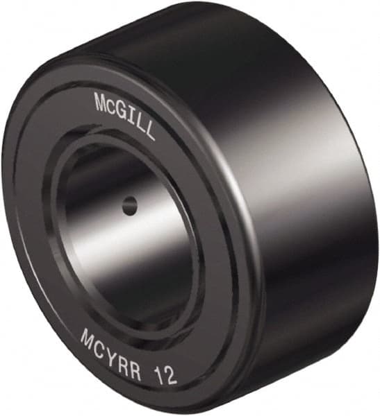 McGill - 40mm Bore, 80mm Roller Diam x 35mm Width, Steel Crowned Sealed Yoke Roller - 9,326 Lb Dynamic Load Capacity, 32mm Overall Width - Americas Industrial Supply