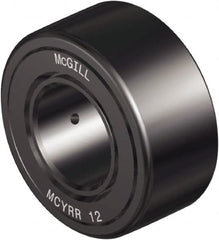 McGill - 40mm Bore, 80mm Roller Diam x 35mm Width, Steel Crowned Sealed Yoke Roller - 9,326 Lb Dynamic Load Capacity, 32mm Overall Width - Americas Industrial Supply