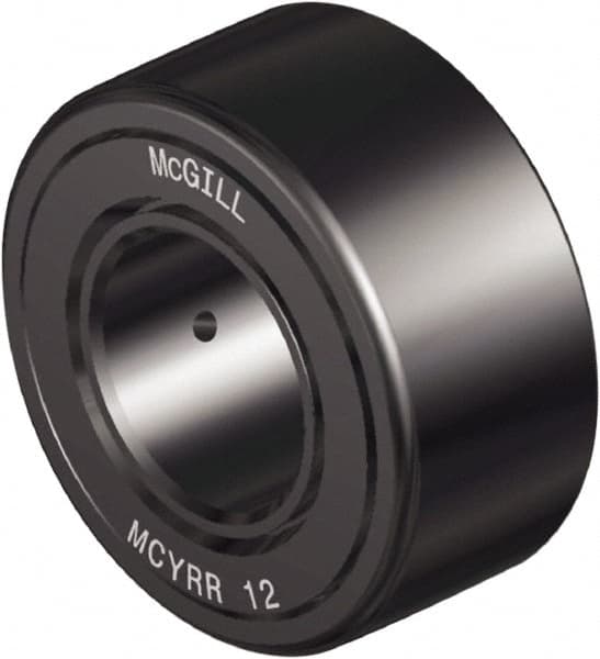 McGill - 10mm Bore, 30mm Roller Diam x 14mm Width, Steel Crowned Yoke Roller - 1,542 Lb Dynamic Load Capacity, 15mm Overall Width - Americas Industrial Supply