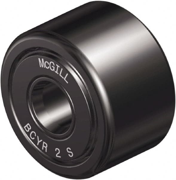 McGill - 3/8" Bore, 1-1/4" Roller Diam x 3/4" Roller Width, Steel Sealed Self-Lubricating Yoke Cam Follower with Nonmetallic Bushing - 0.81" Overall Width - Americas Industrial Supply