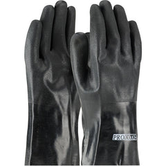 ‎58-8030DD Coated Supported Gloves - ProCoat - Supported PVC - Jersey Lined - Black - Rough Acid Fnsh - 12 Inch - Exact Industrial Supply