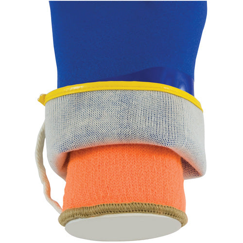 ‎58-8658DL/L Insulated Seamless Knit - ProCoat Sandy Coated Blue PVC Glove w/ Detachable 7G Terry Liner - 12″L - Exact Industrial Supply