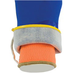 ‎58-8658DL/L Insulated Seamless Knit - ProCoat Sandy Coated Blue PVC Glove w/ Detachable 7G Terry Liner - 12″L - Exact Industrial Supply
