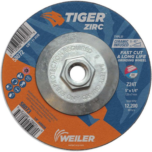 5X1/4 Z24T ZIRC T27 GRIND WHEEL - Americas Industrial Supply