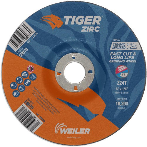 6X1/4X7/8 Z24T ZIRC T27 GRIND WHL - Americas Industrial Supply