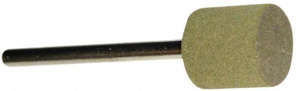 Grier Abrasives - 1/2" Max Diam x 1/2" Thick, Cylinder W185, Rubberized Point - Medium Grade, Aluminum Oxide, Mounted - Americas Industrial Supply