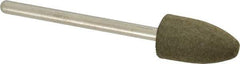 Grier Abrasives - 3/8" Max Diam x 2-1/4" Long, Cone B52, Rubberized Point - Medium Grade, Aluminum Oxide, Mounted - Americas Industrial Supply