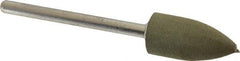 Grier Abrasives - 3/8" Max Diam x 2-1/4" Long, Cone B52, Rubberized Point - Fine Grade, Aluminum Oxide, Mounted - Americas Industrial Supply