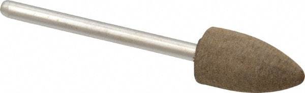 Grier Abrasives - 3/8" Max Diam x 2-1/4" Long, Cone B52, Rubberized Point - Fine Grade, Aluminum Oxide, Mounted - Americas Industrial Supply