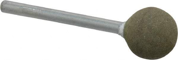 Grier Abrasives - 1/2" Max Diam x 1-3/4" Long, Ball B121, Rubberized Point - Fine Grade, Aluminum Oxide, Mounted - Americas Industrial Supply