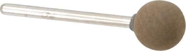 Grier Abrasives - 1/2" Max Diam x 1-3/4" Long, Ball B121, Rubberized Point - Fine Grade, Aluminum Oxide, Mounted - Americas Industrial Supply