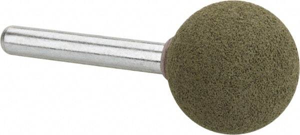 Grier Abrasives - 1" Max Diam x 2-1/4" Long, Cone A2, Rubberized Point - Coarse Grade, Aluminum Oxide, Mounted - Americas Industrial Supply