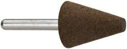 Grier Abrasives - 1" Max Diam x 2-1/4" Long, Cone A2, Rubberized Point - Coarse Grade, Aluminum Oxide, Mounted - Americas Industrial Supply